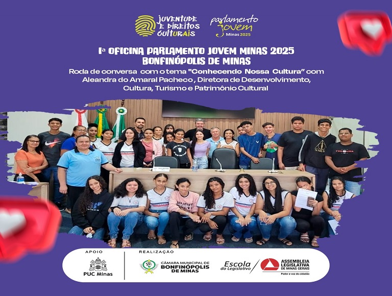 1ª Oficina do Parlamento Jovem de Bonfinópolis de Minas/MG.