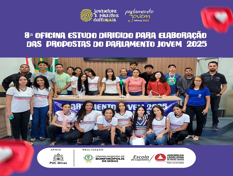 8ª Oficina do Parlamento Jovem de Bonfinópolis de Minas/MG.