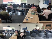 Reunião entre Servidores, Vereadores e a equipe de execução e fiscalização da obra da nova Sede da Câmara Municipal de Bonfinópolis de Minas/MG.